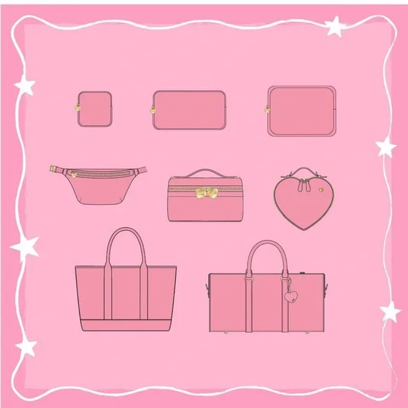 Stoney clover lane guava tote with custom patches nwot hearts - Picture 6 of 10